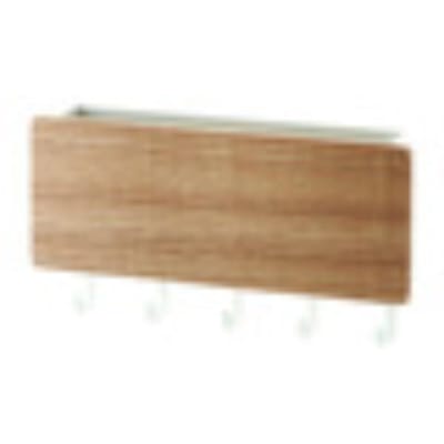 Porte-clés mural en bambou, organisateur mural, porte-clés rectangulaire, crochets pour manteaux, décoration de la maison, cintre pour manteaux blanc