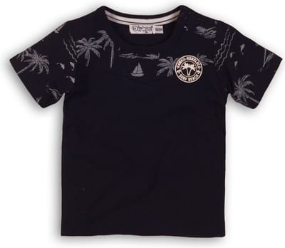 Dirkje - Jongens - Donkerblauw t-shirt palmbomen - Maat 56
