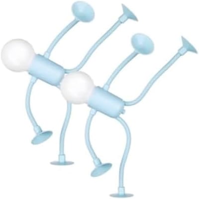 Ynkkvre -Vormbaar Atleten Nachtlampje met Zuignap – Warm LED Nachtlicht – Set van 2 - blauw