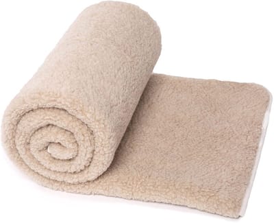 Wollen Deken 220x200 cm | Luxe Merino Wol OnceDoce® |100% Zuivere Australische Wol – Premium Wollen Tweepersoons Deken 450 g/m² | Woolmark® Certificaat | Wasbaar, Antiallergisch, Zacht & Warm | Beige