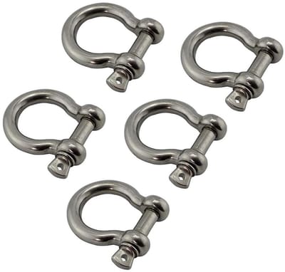 Knoopbeugel Roestvrij Staal - Trekbeugel Bevestiging - Buiten Sporten - Spiraalvormig Ontwerp - 4 mm 5 stuks - Zilver