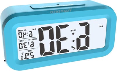 Digitale Wekker - Nachtlampje Klok - Wakker Worden - Groot Scherm - 45 inch - Blauw