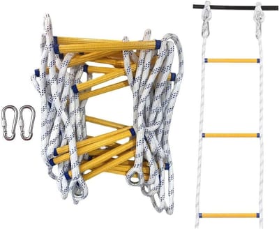 Vuurvaste touwladder - Noodladder escape - Veilige ontsnapping - Sterke draagkracht - 5 meter - Zwart