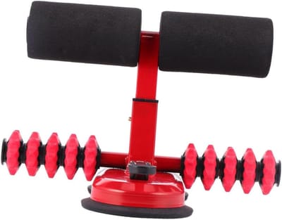 Buiktrainingsmachine - Sit-up assist - Thuis sporten - Sterke zuignap - 918 Gram - Rood