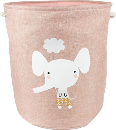Honeybears Speelgoedmand kinderen – Opbergmand kinderkamer – Wasmand baby – Speelgoedmand baby – Rose olifant – 40 x 45 cm – 45 Liter