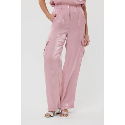 EsQualo Trousers Cargo Silky Touch Pastel Pink Größe: 34 | Cargohosen Outlet | Damen | Rosa