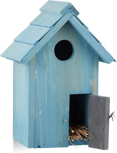 Zylo® Nestkastje Koolmees - Nestkastje Pimpelmees - Nestkastje Koolmees Bouwpakket - Blauw - 12cm x 17cm x 24cm