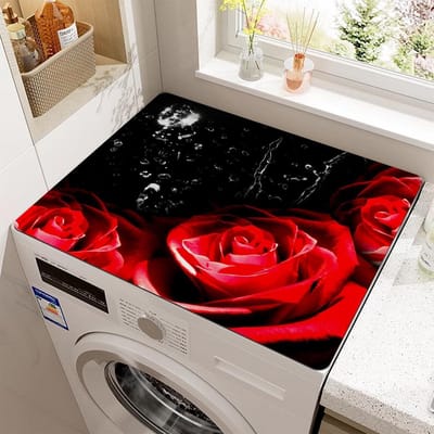 Wasmachine Droger Hoes - Apparaat Beschermmat - Apparaten Beschermen - Antislip Bodem - 60 x 50 cm - Bloem