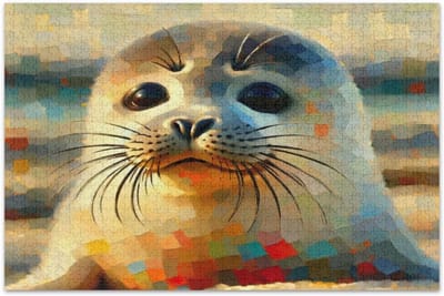 Zeehond Mozaïek Puzzel - Legpuzzel Volwassenen - Ontspannen Tijdverdrijf - Unieke Stukvormen - 1000 Stukjes - Kleurrijk