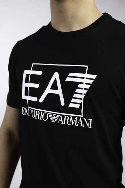 EA7 Emporio Armani Out Of The Box Logo T-Shirt Heren Zwart - Maat: M