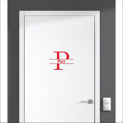 Deursticker Met Naam -  Piet - Rood