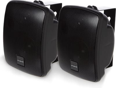 Artsound ASW65.2, Set van 2 waterdichte luidsprekers, 2-weg hifi luidspreker, 20-140 watt, met muurbeugel voor wandmontage, geschikt voor binnen en buiten, terras, tuin, sauna, zwembad, badkamer, kleur: zwart