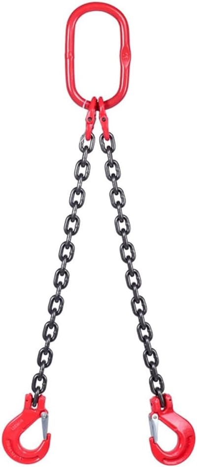 Hefkettingen Dubbel - Hijskettingen Grijphaak - Lading Zekeren - G80 Gelegeerd Staal - 5/16 Inch 5 Ft - Rood