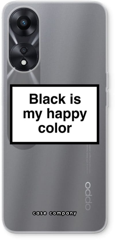 Case Company® - Hoesje geschikt voor Oppo A78 5G hoesje - Black is my happy color - Soft Cover Telefoonhoesje - Bescherming aan alle Kanten en Schermrand