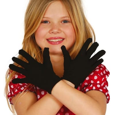 Fiestas Guirca - Zwarte handschoenen - kinderen - 17 cm