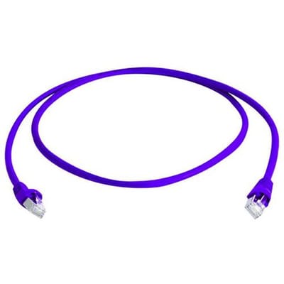 Telegärtner 100008685 RJ45 Netwerkkabel, patchkabel CAT 6A S/FTP 5.00 m Lila Vlambestendig, Snagless, Pair afscherming, Afgeschermd (dubbel),
