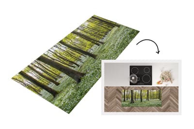 Keukenloper - Loper keuken - Bomen - Bloemen - Lente - 120x50 cm - Keukenloper vinyl
