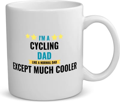 Akyol - i'm a cycling dad like a normal dad except much cooler koffiemok - theemok - Papa - vader die houdt van fietsen - vader cadeautjes - vaderdag - verjaardagscadeau - verjaardag - cadeau - geschenk - kado - gift - vader artikelen - 350 ML inhoud