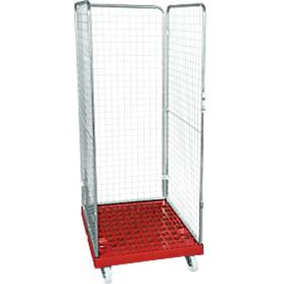 Gaascontainer 3-zijdig, 1600 bruikbare hoogte op kunststof rolcontainer, vuurrood RAL 3000