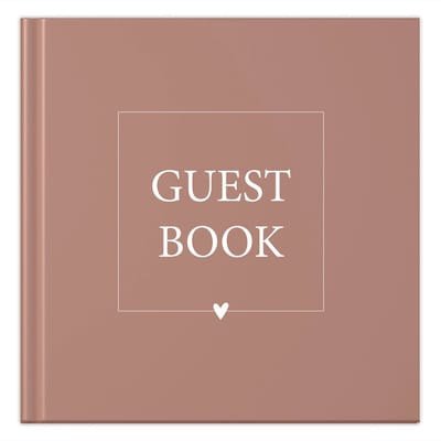 Fyllbooks - Guestbook - Invulboek Gastenboek - Geschikt voor: Bruiloft, Huwelijk, Jubileum, Verjaardag of andere gelegenheid - Roestroze - 96 Pagina's
