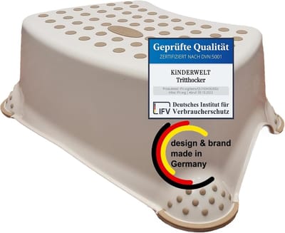 Opstapkruk voor kinderen en baby's - Beige, Antislip, BPA-vrij, Voor Peuters Vanaf 18 Maanden