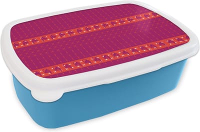 Broodtrommel Blauw - Lunchbox - Brooddoos - Olifant - Design - Roze - 18x12x6 cm - Kinderen - Jongen