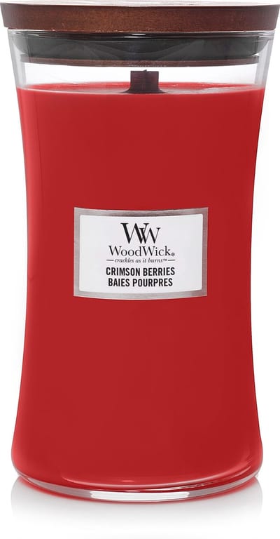 WoodWick Hourglass Large Geurkaars - Crimson Berries - 130 branduren