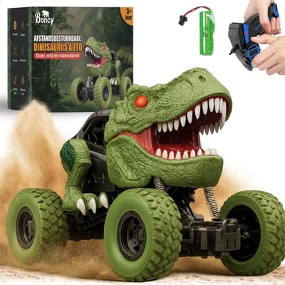 Boncy® Bestuurbare RC Auto - Dinosaurus Car - Jongens Meisje - Dino Robot Speelgoed Binnen & Buiten - Afstandbestuurbaar Race Drift Car - Afstandsbestuurbaar Raceauto Accu - Stuntauto Bestuurbaar - Elektrisch Autos Dinosaurussen 2 3 4 5 6 Jaar