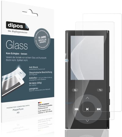dipos – 2x Matte Pantserfolie geschikt voor PlayerPure A9 | 9H Screenprotector