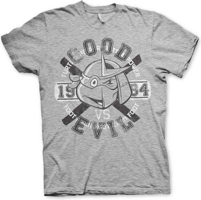 Teenage Mutant Ninja Turtles Heren Tshirt -S- Good VS Evil Grijs
