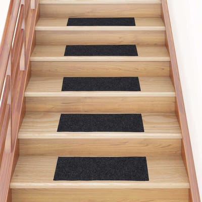 vidaXL - Trapmatten - zelfklevend - 30 - stuks - 60x25 - cm - donkergrijs - rechthoekig