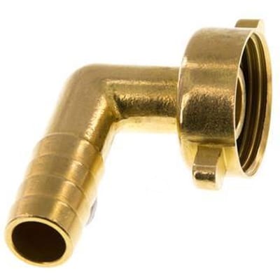 G 3/4'' x 13mm Messing Elbow 90deg Slangpilaar met NBR Afdichting en Vleugelmoer 16 Bar