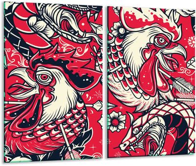 TMK ArtDeko - Snijplank - 2x 30x52 cm - Kogut - Vaatwasbestendig