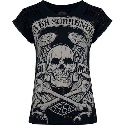 Rock Rebel by EMP - Rock T-shirt - T-Shirt mit Skullprint - S tot L - voor Vrouwen - zwart
