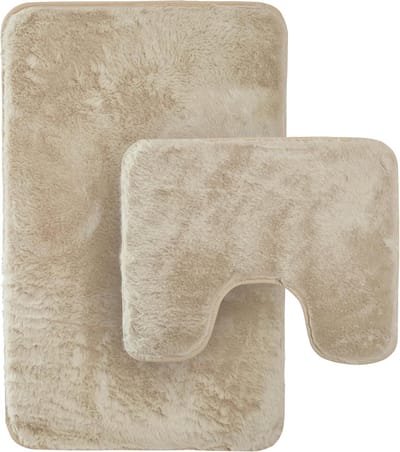 Luxe 2-delige badmatset - Extra zacht en absorberend pluche badtapijt met antislip toiletmat - Perfect voor badkamer en toilet