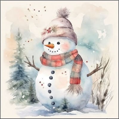 Ambiente - Servetten - 25 x 25 cm - Snowman in Nature