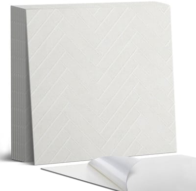 Coloray Plaktegels - Visgraatpatroon Portugese Tegels - 30 cm x 30 cm - Wit Plaktegels - 9 stuks - Vierkant PVC Tegels - Plaktegels Keuken - Zelfklevende Vloertegels - Vinyl Tegels Zelfklevend - Zelfklevende Tegels