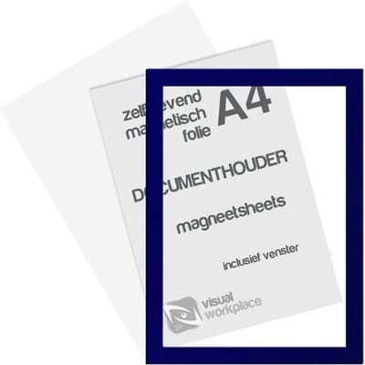 Zelfklevend magneet folie A4 (incl. magneetvenster) - Blauw