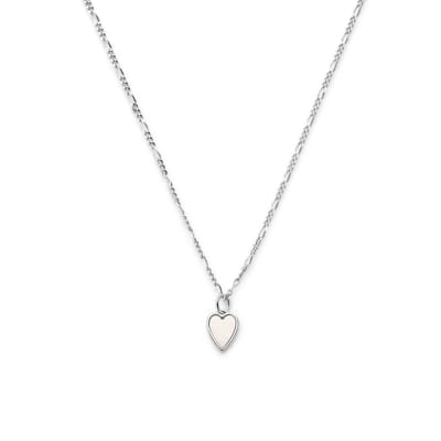 zilver gerhodineerd collier hart parelmoer 41 + 4 cm 1336786