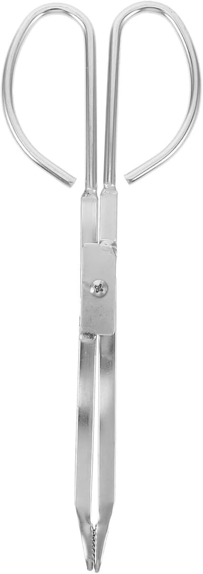 Vuurtang Houtblokken - Kampvuurtang Haardtang - Veilig Vuur Maken - Hittebestendig Roestvrij Staal - 28 cm - Zilver