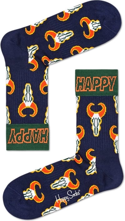 Happy Socks Athletic Buffalo Mid High Sock Blauw