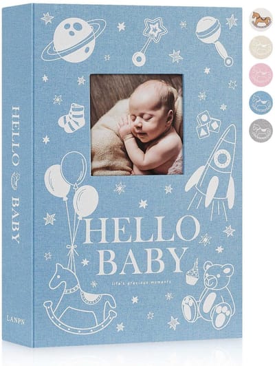 Cosensi- Babyfotoalbum 300 Compartimenten - Fotoboek 10x15 - Plakalbum - Fotoboek Baby - Linnen Cover - Schokbestendig en Stofdicht