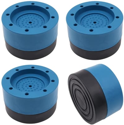 Anti-vibratie pads - Wasmachine en droger - Geluiddempend - Blauw - Stabilisatoren - Ondersteuning - Kit - Geschikt voor machines - 4 stuks