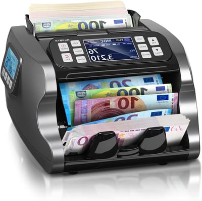 Geldtelmachine voor gemengde biljetten met UV/MG/IR/MT technologie en 3.5 inch TFT scherm voor EUR, GBP, USD en MXN