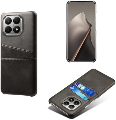 Backcover met Opbergvakjes + PMMA Screenprotector voor Xiaomi 15T _ Zwart