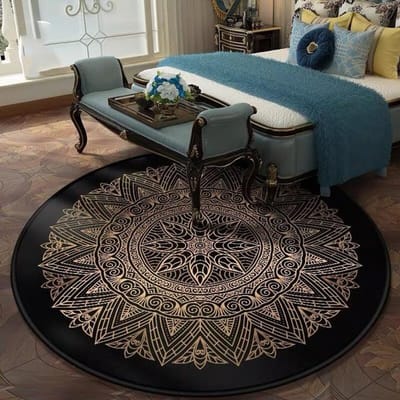 Ronde Tapijt Etnische Mandala Woonkamer Tapijt Vloermat Stoel Bank Kinderen Woonkamer Decoratief Tapijt Mode Tapijt 60cm
