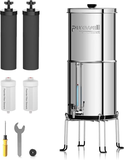 6-traps zwaartekracht ultrafiltratie-watersysteem - waterfilter - 5,7 liter - roestvrij staal
