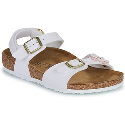 Platte sandalen BIRKENSTOCK Rio AS Kids Flowers BF White
