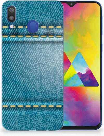 Back Cover voor Samsung Galaxy M20 (Power) Silicone Back Cover Jeans