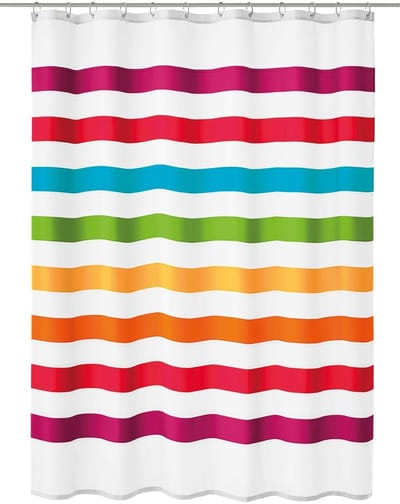 Allecto - Douchegordijn - Multicolor - 180 x 200 cm - Halfdoorzichtig - Innovatief design - Geschikt voor binnen - Smaragdgroen